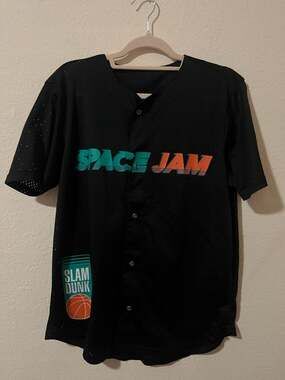 Space Jam: A New Legacy Tune Squad Mesh Baseball Jersey Button Up Shirt